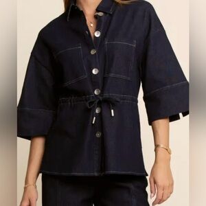 NWT Davi & Dani stretch denim tunic shirt shacket 3X